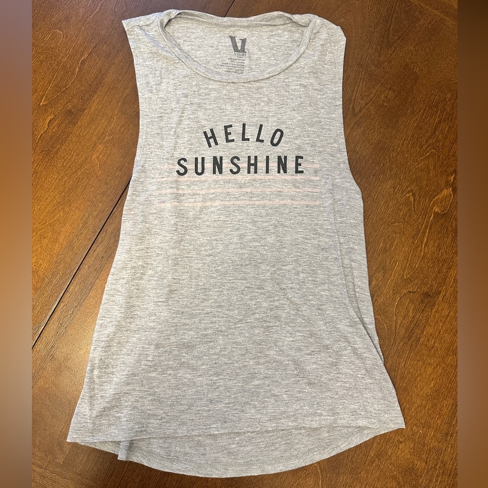 Vuori Light Gray 'Hello Sunshine' Muscle Tee